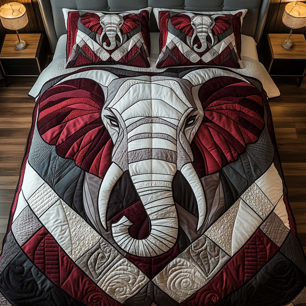 Bold Geometry 3-Piece Quilted Bedding Set - Single (59" x 70")