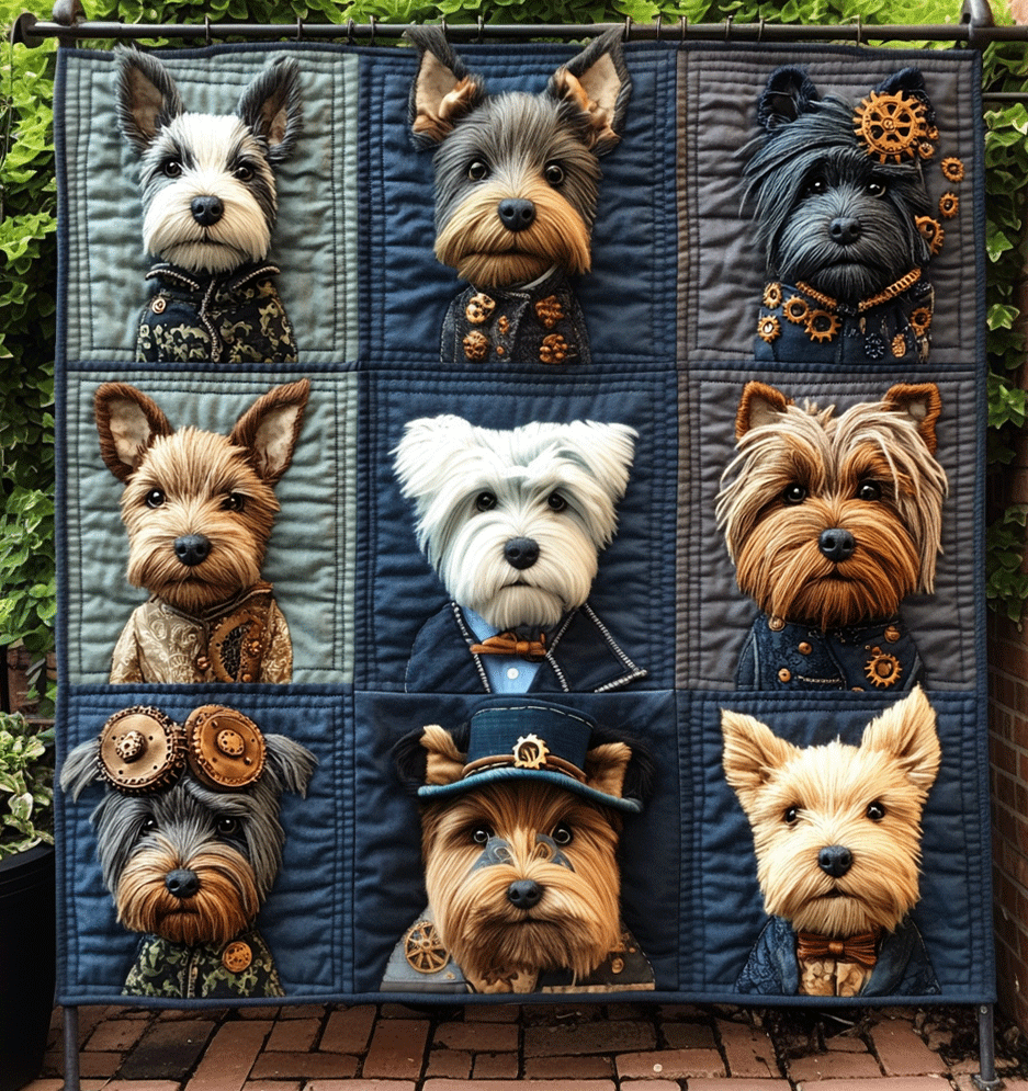 Bold Scottish Terrier Quilted Blanket - Throw (55" x 60")