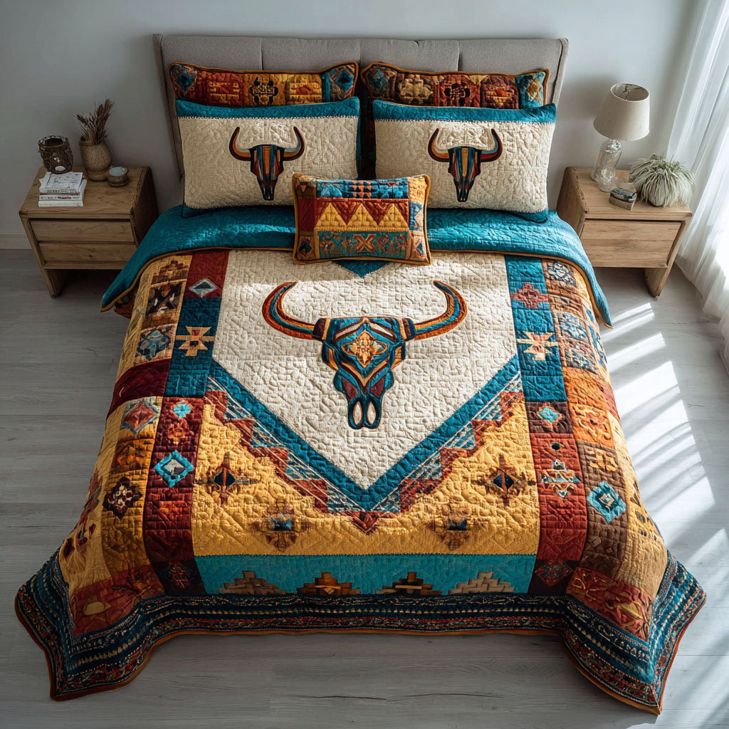 Bone Horizon 3-Piece Quilted Bedding Set - Single (59" x 70")