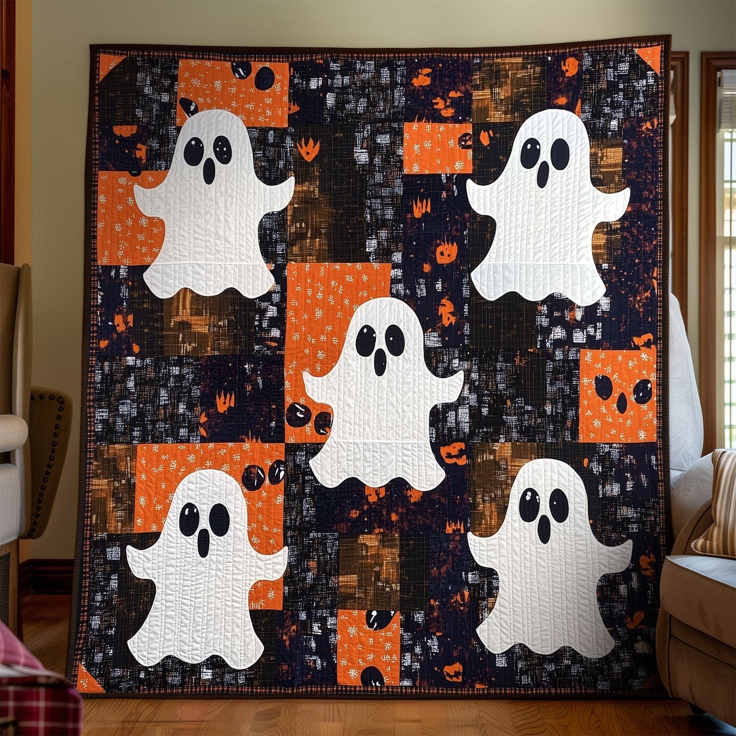 Boo-tiful Ghosts Quilted Blanket - Throw (55" x 60")