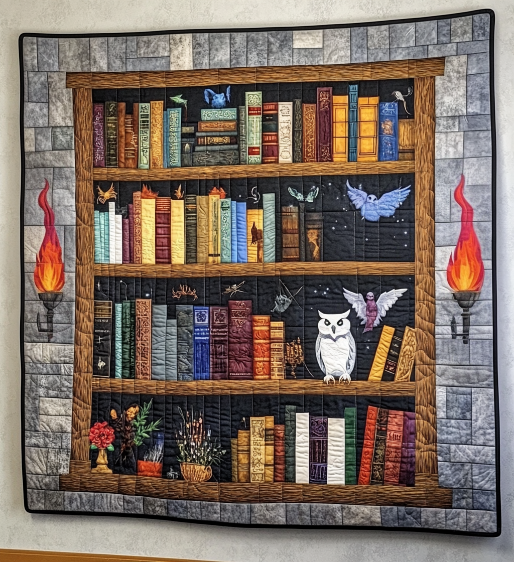 Book Chamber Quilted Blanket - Throw (55" x 60")