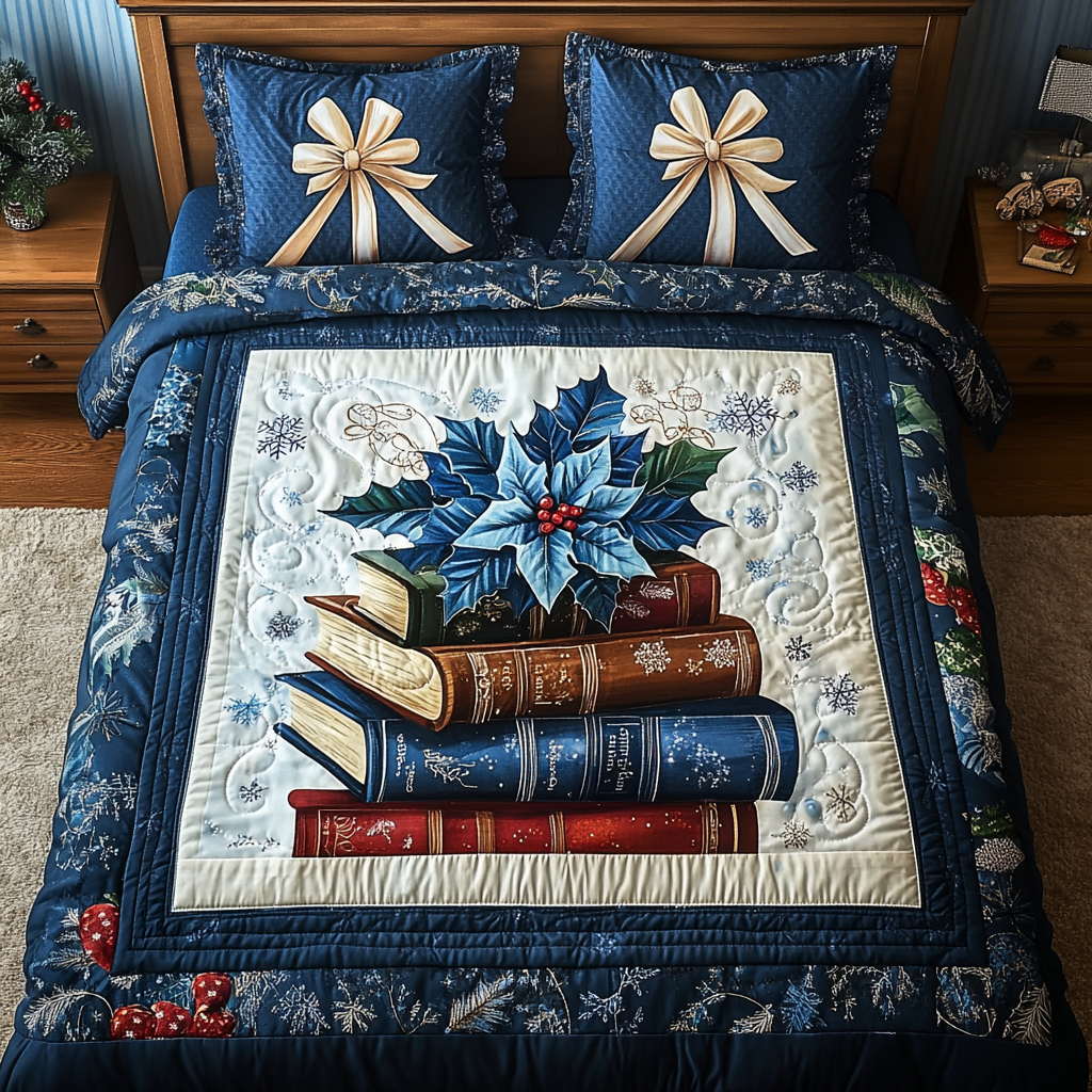 Book Pages Bliss 3-Piece Quilted Bedding Set - Single (59" x 70")