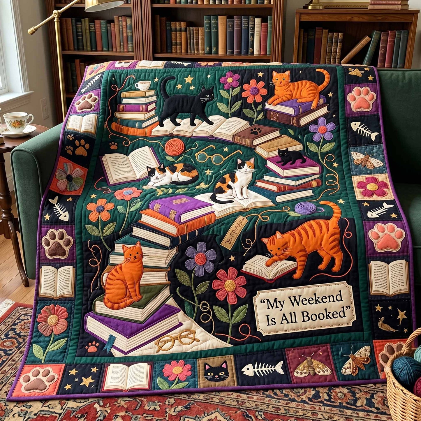 Book Pile Quilted Blanket - Baby (30" x 40") - Pack 1
