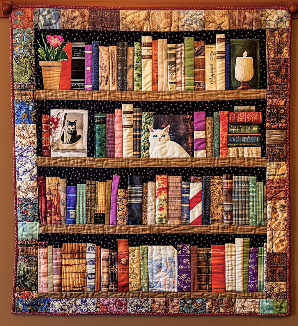 Bookish Bliss Quilted Blanket - Throw (55" x 60")