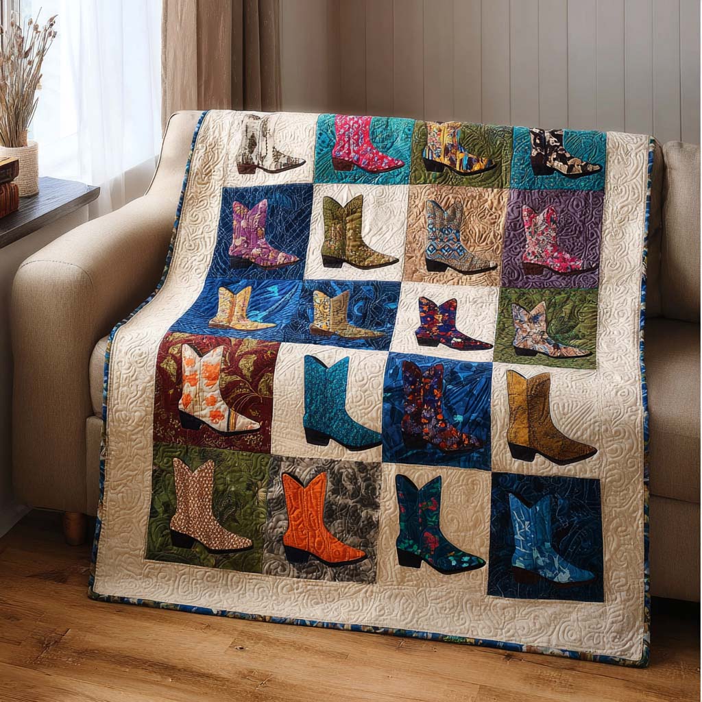 Boot Array Quilted Blanket - Baby (30" x 40") - Pack 1