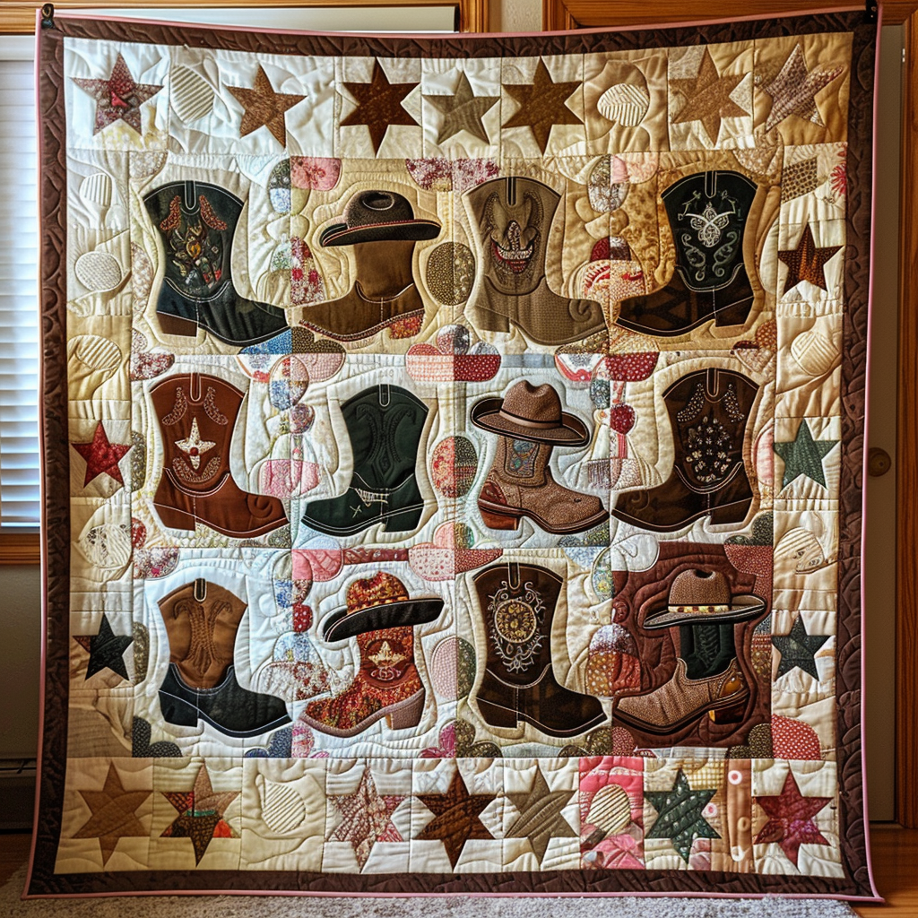Boots & Spurs Quilted Blanket - Throw (55" x 60")