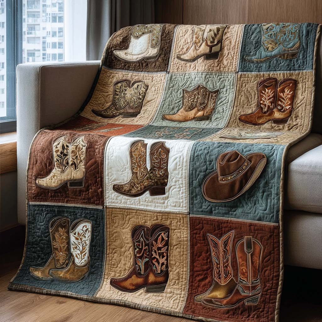 Boots and Hat Quilted Blanket - Baby (30" x 40") - Pack 1
