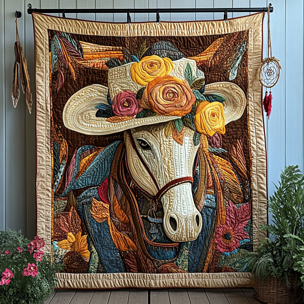 Boots and Spurs Quilted Blanket - Throw (55" x 60")