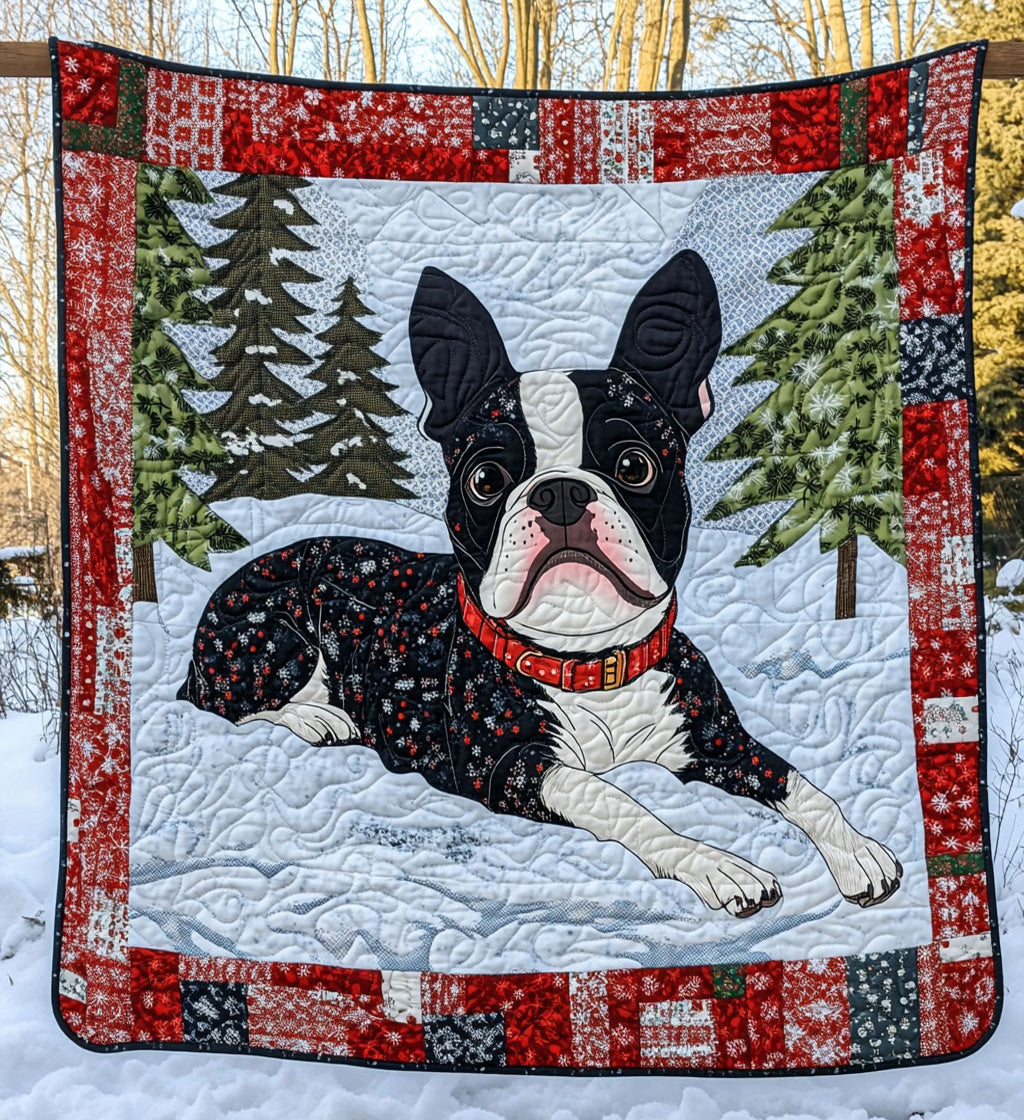Boston Buddy Quilted Blanket - Throw (55" x 60")