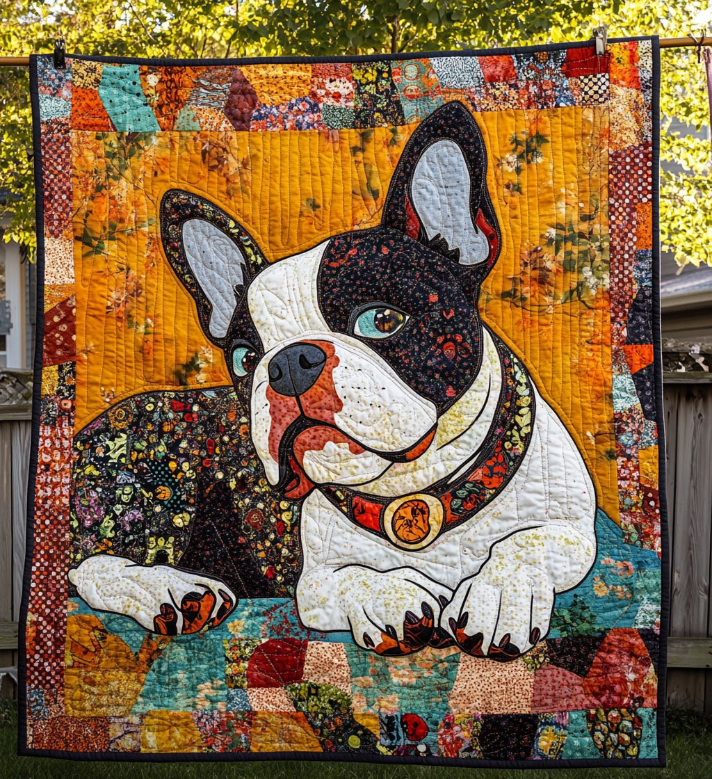 Boston Paws Quilted Blanket - Throw (55" x 60")