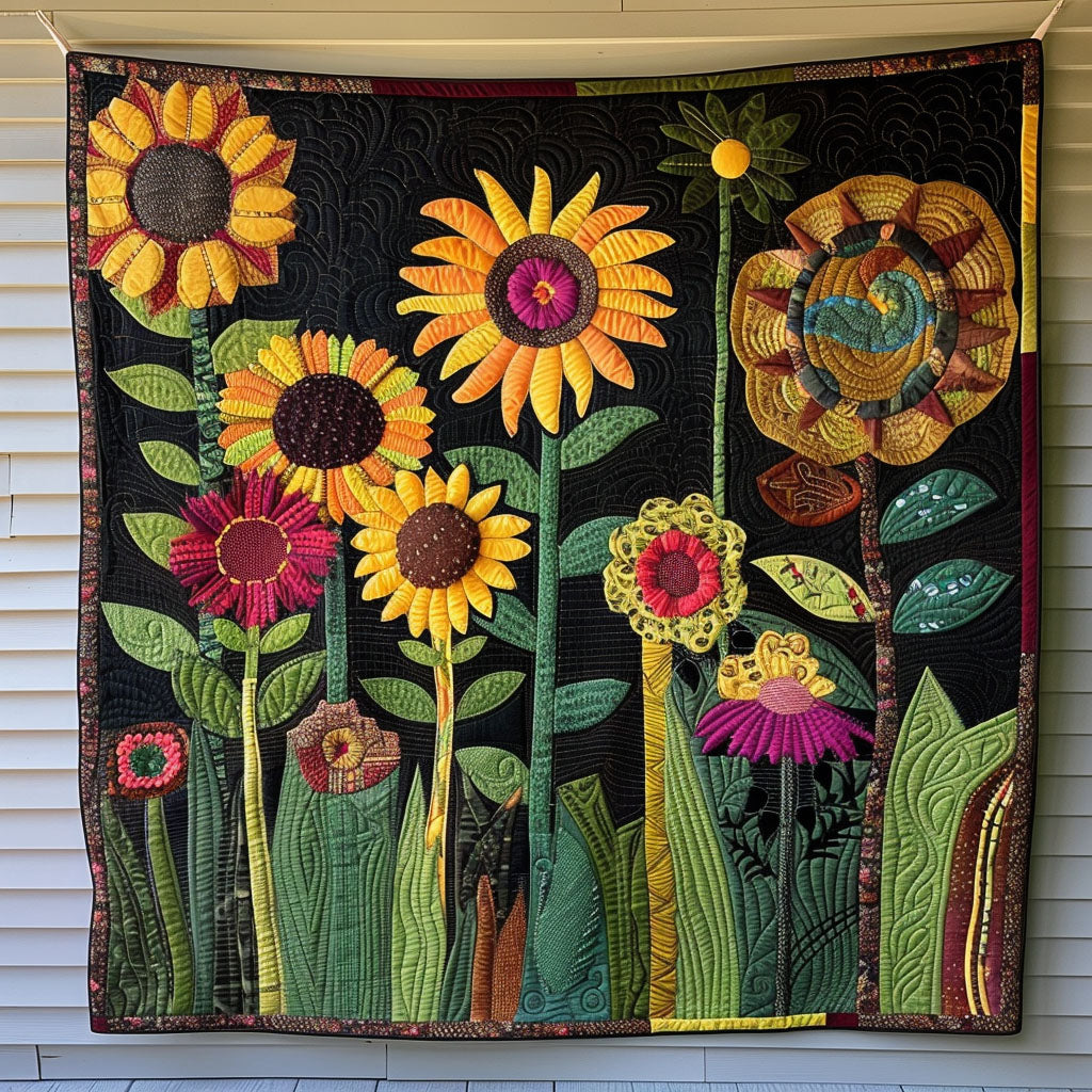 Botanical Brushstrokes Quilted Blanket - Throw (55" x 60")