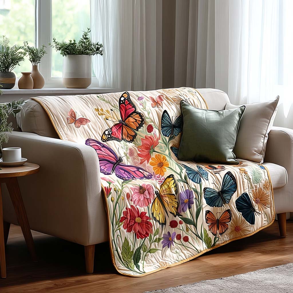 Botanical Butterfly Quilted Blanket - Baby (30" x 40") - Pack 1