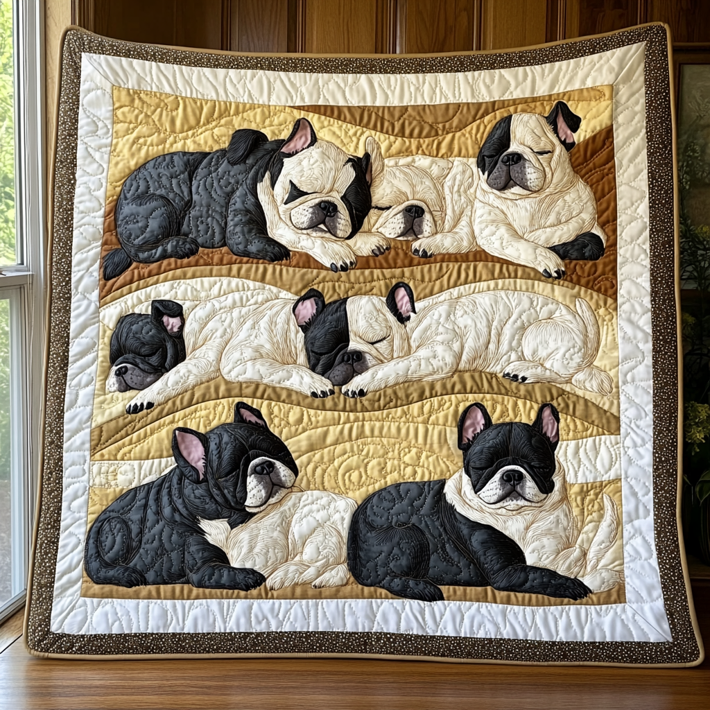 Boulevard Bulldog Quilted Blanket - Throw (55" x 60")