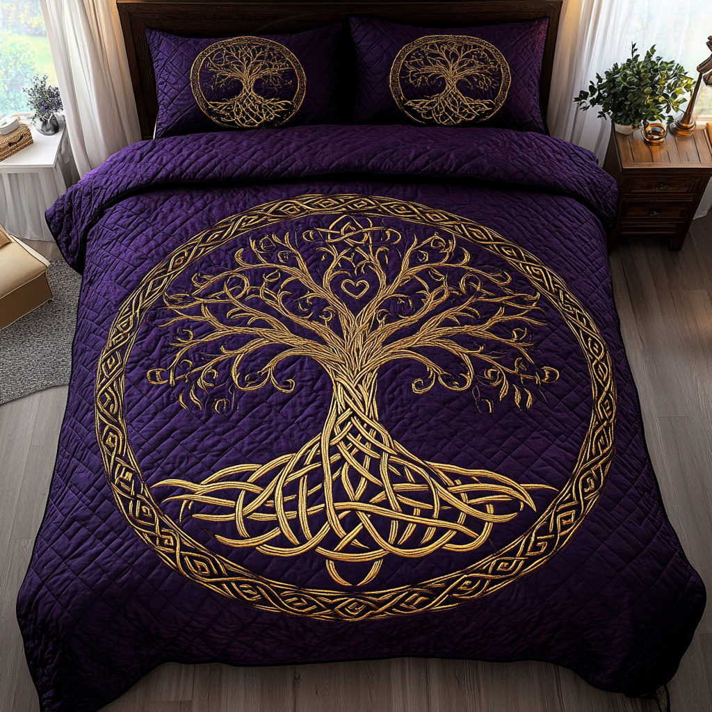 Boundless Growth 3-Piece Quilted Bedding Set - Single (59" x 70")