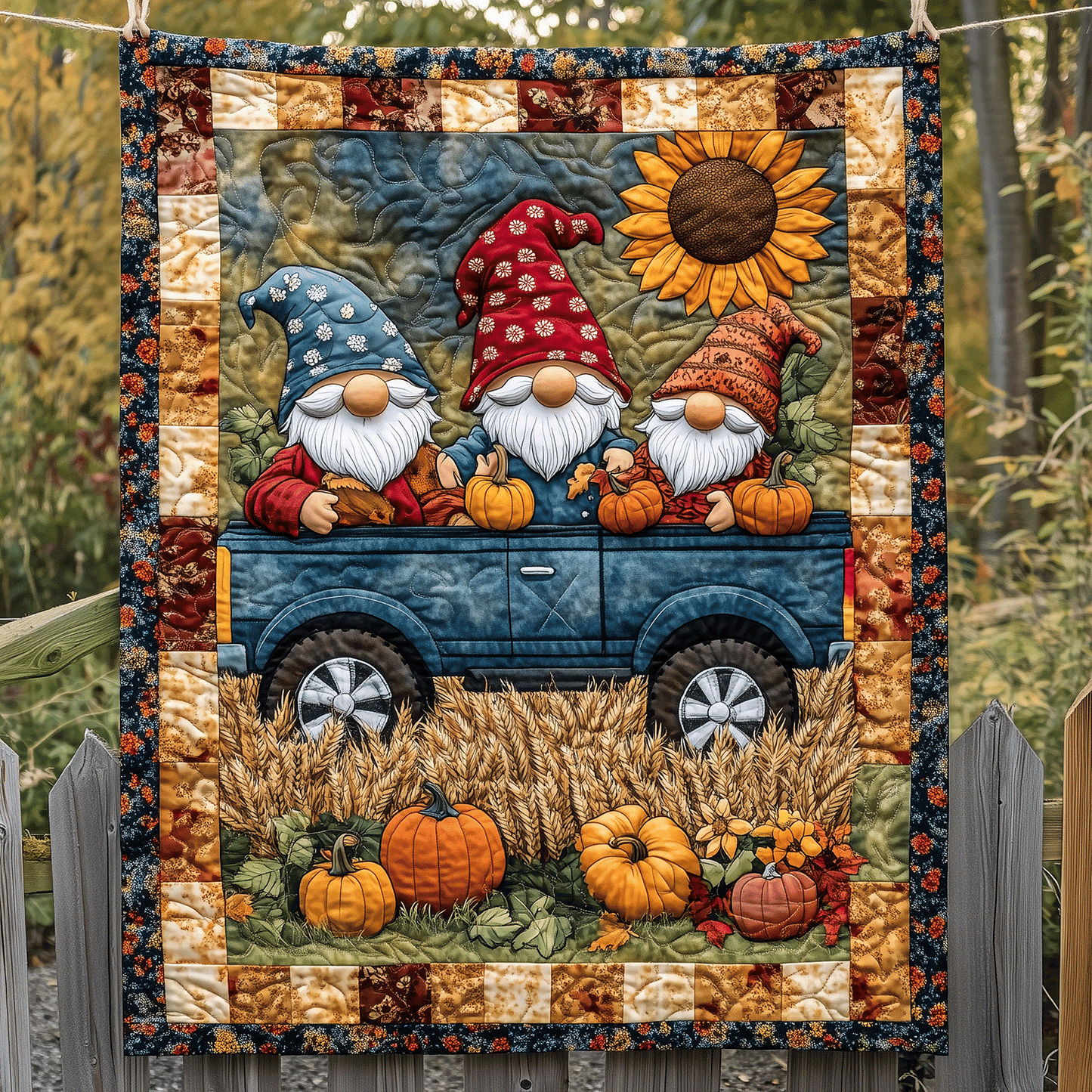 Bountiful Harvest Quilted Blanket - Throw (55" x 60")