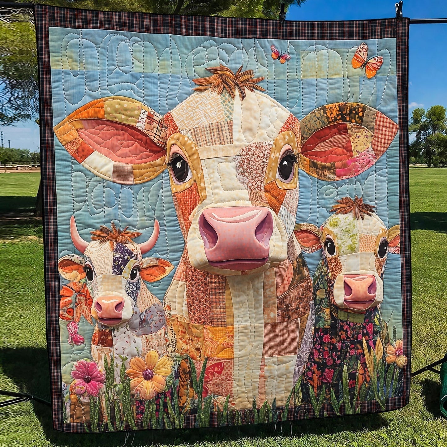 Bovine Beauties Quilted Blanket - Throw (55" x 60")