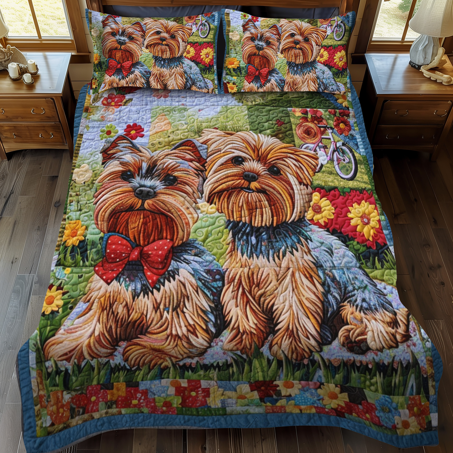 Bowtie Budies 3-Piece Quilted Bedding Set - Single (59" x 70")