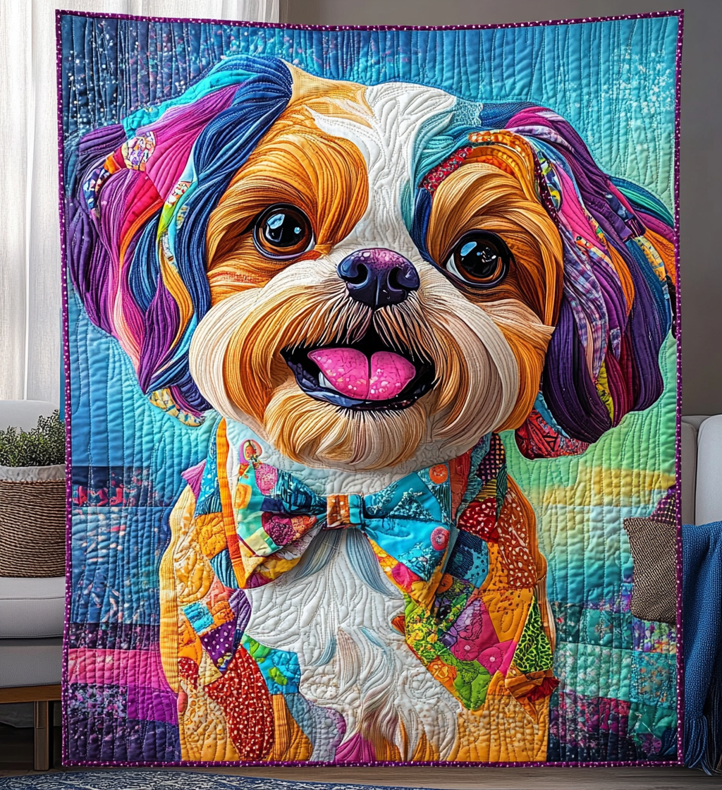 Bowtie Bliss Quilted Blanket - Throw (55" x 60")