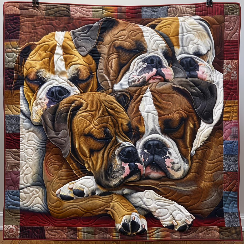 Boxer Bliss Quilted Blanket - Throw (55" x 60")