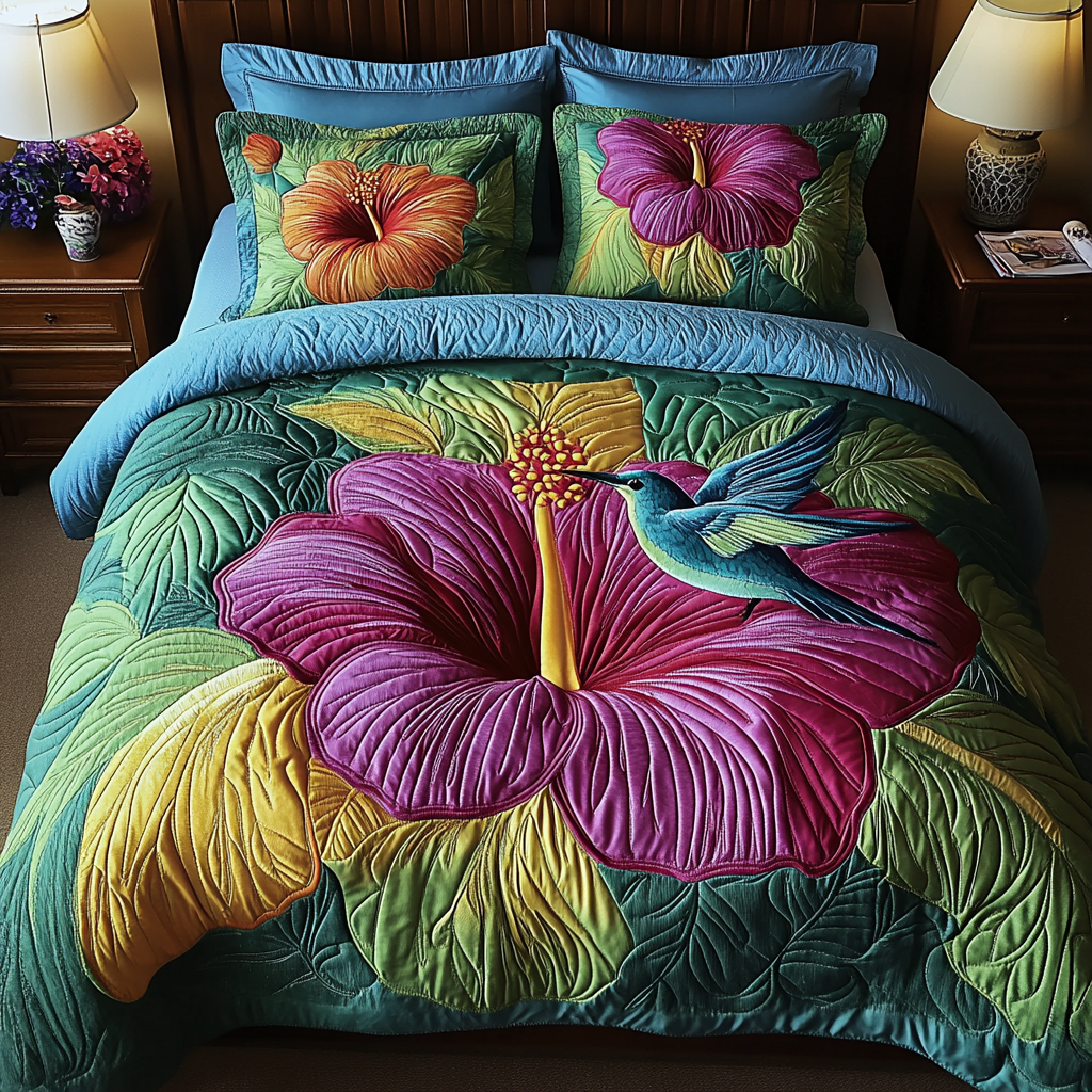 Breeze Nectar 3-Piece Quilted Bedding Set - Single (59" x 70")