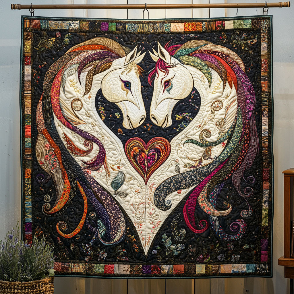 Bridle and Heart Quilted Blanket - Baby (30" x 40")