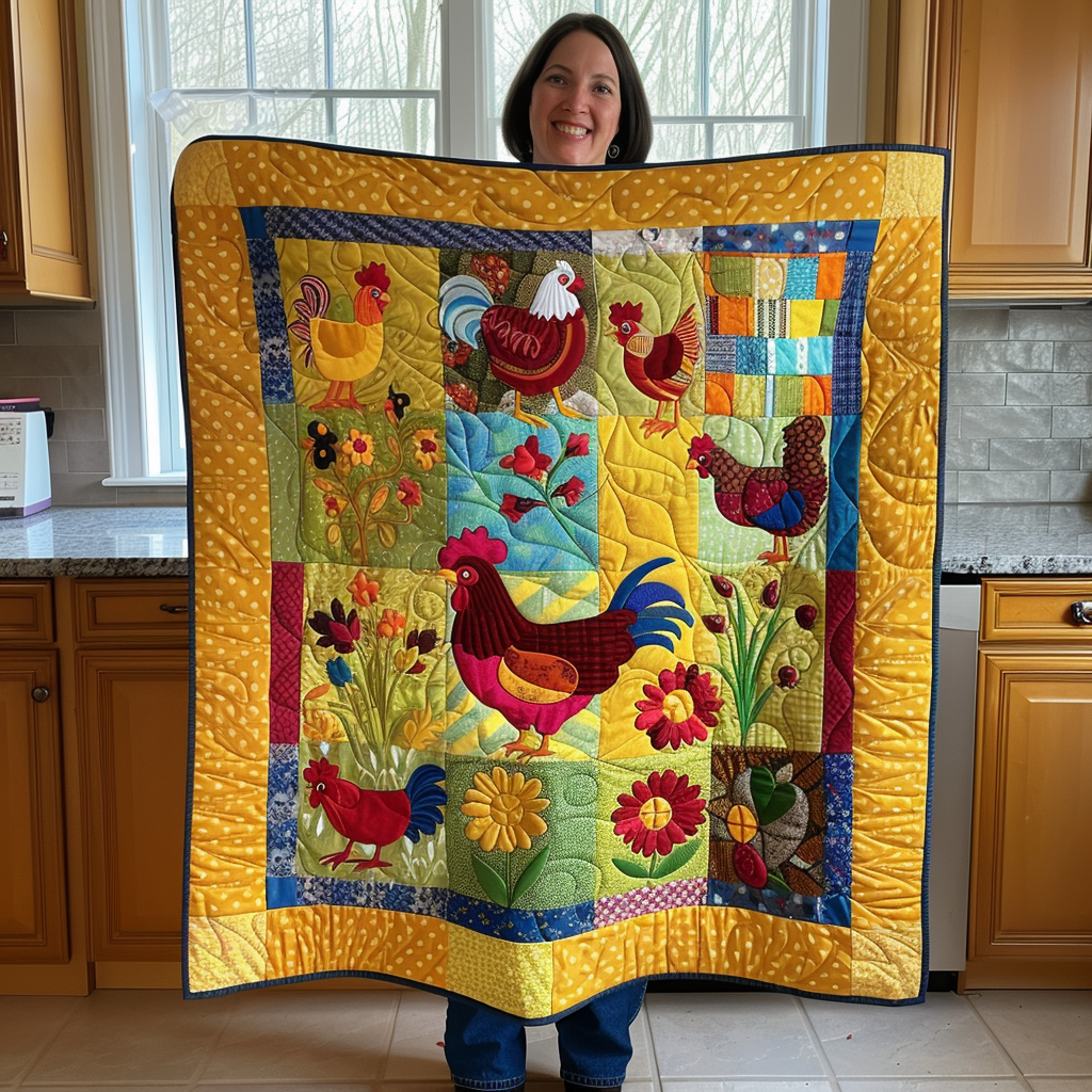 Bright Blooms Quilted Blanket - Throw (55" x 60")