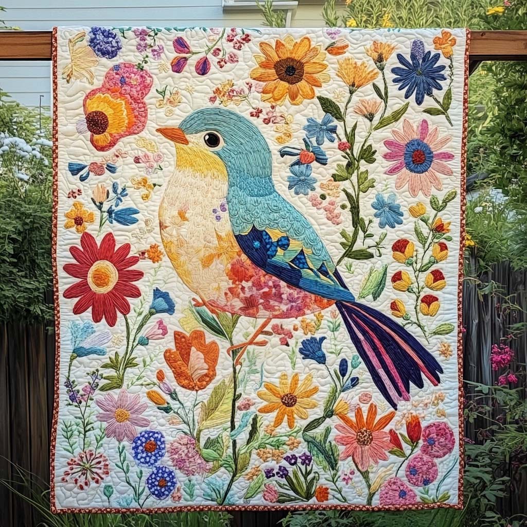 Bright Beak Quilted Blanket - Throw (55" x 60")