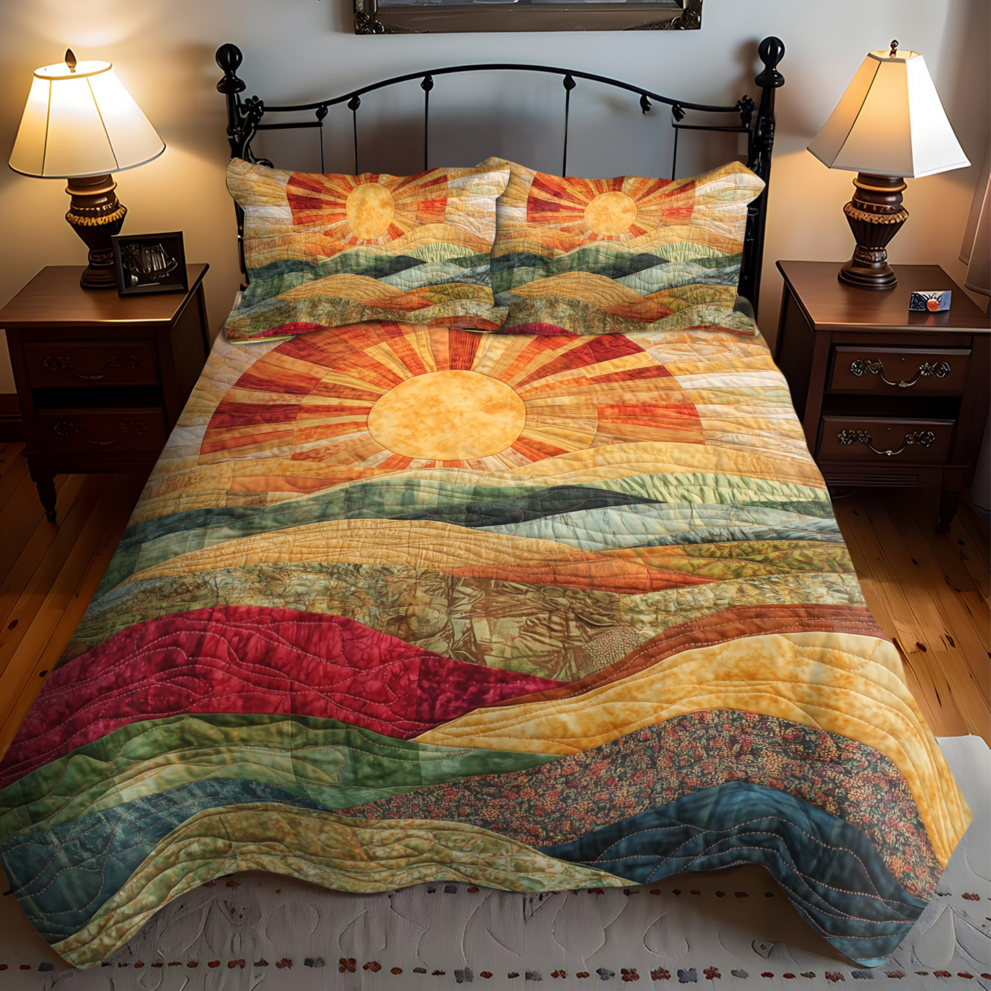 Bright Horizons 3-Piece Quilted Bedding Set - Single (59" x 70")