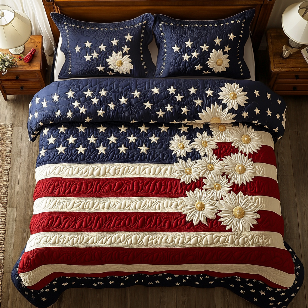 Bright Stars 3-Piece Quilted Bedding Set - Single (59" x 70")