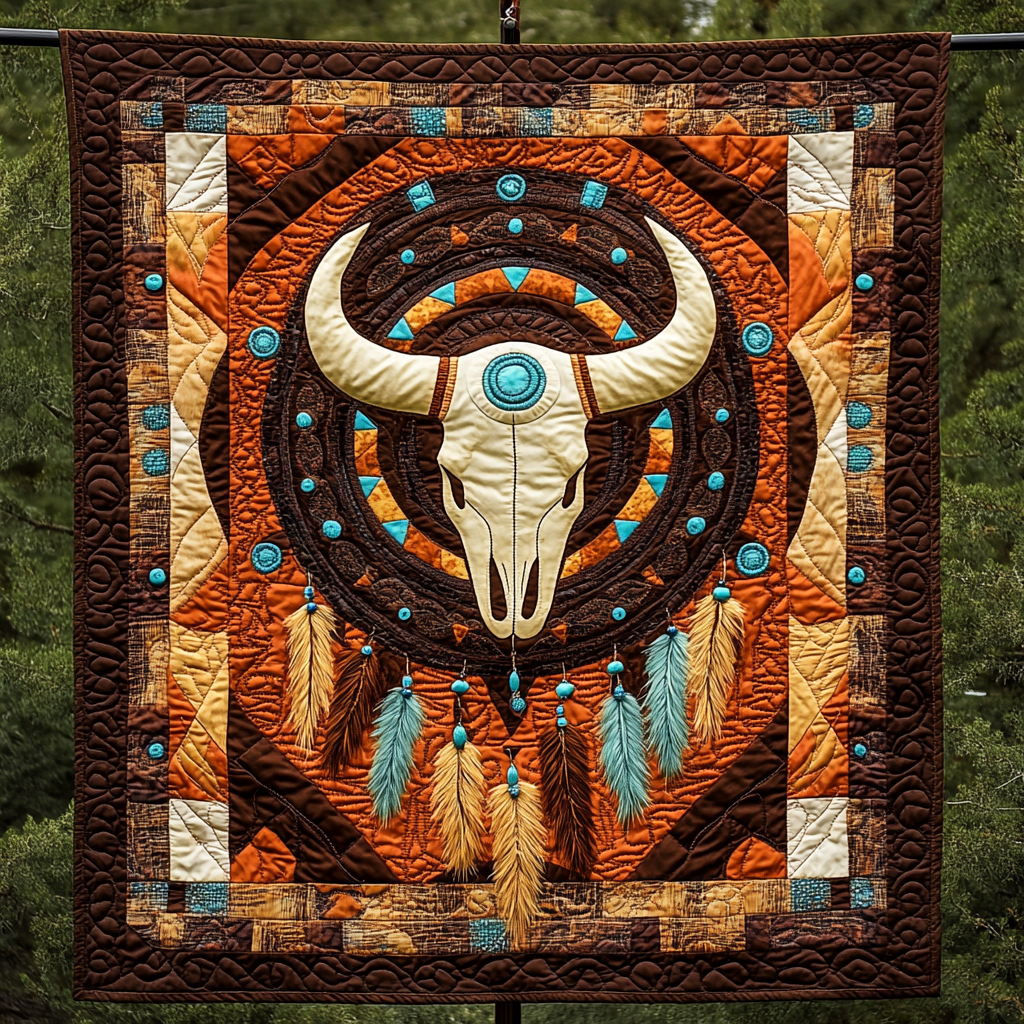 Buffalo Dream Mandala Quilted Blanket - Throw (55" x 60")