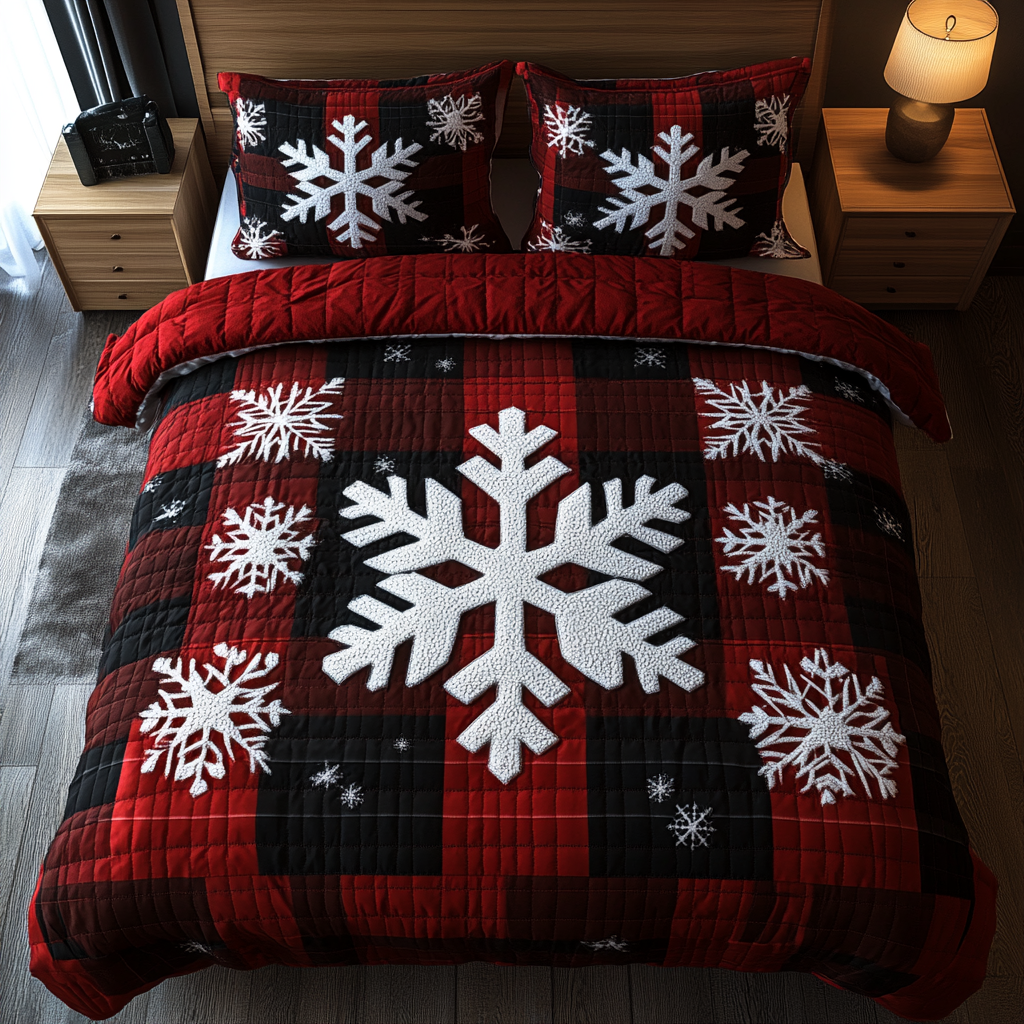 Buffalo Snow 3-Piece Quilted Bedding Set - Single (59" x 70")