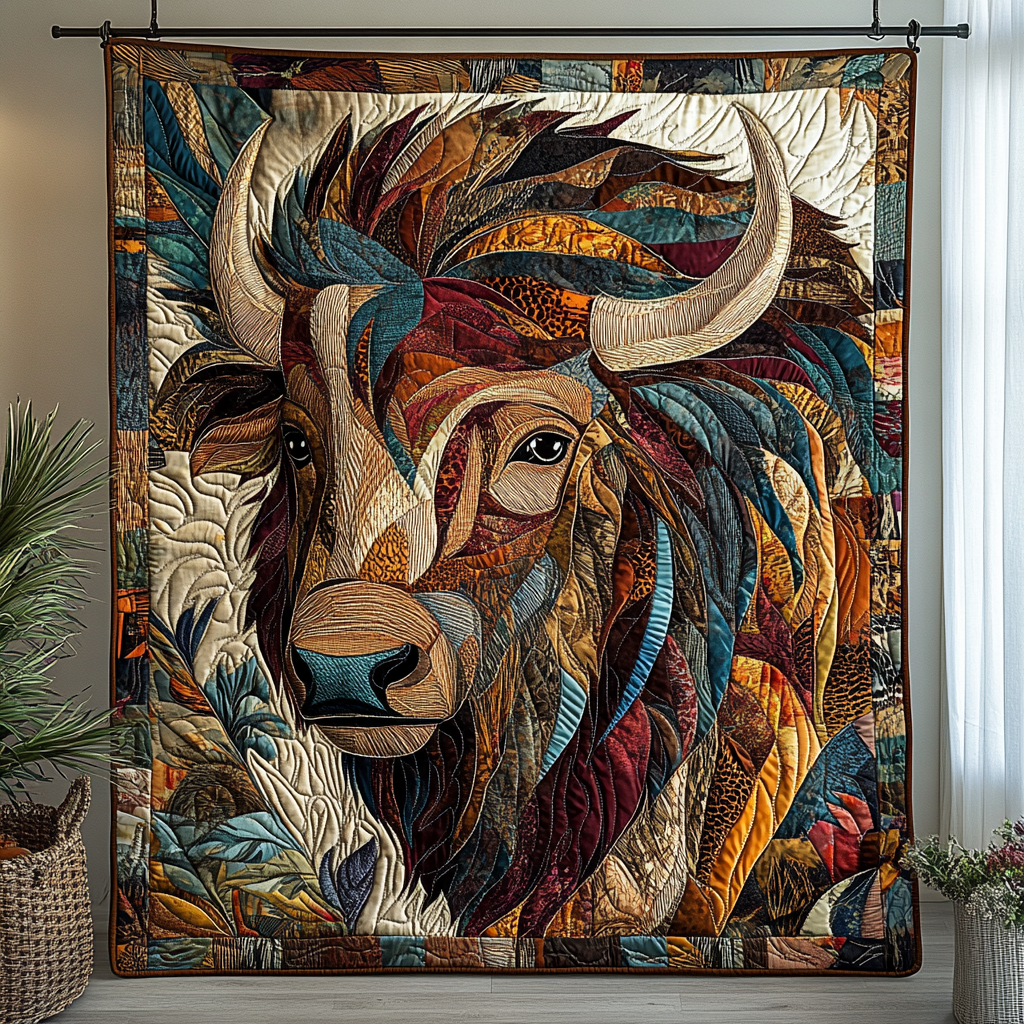 Buffalo Wanderer Quilted Blanket - Throw (55" x 60")