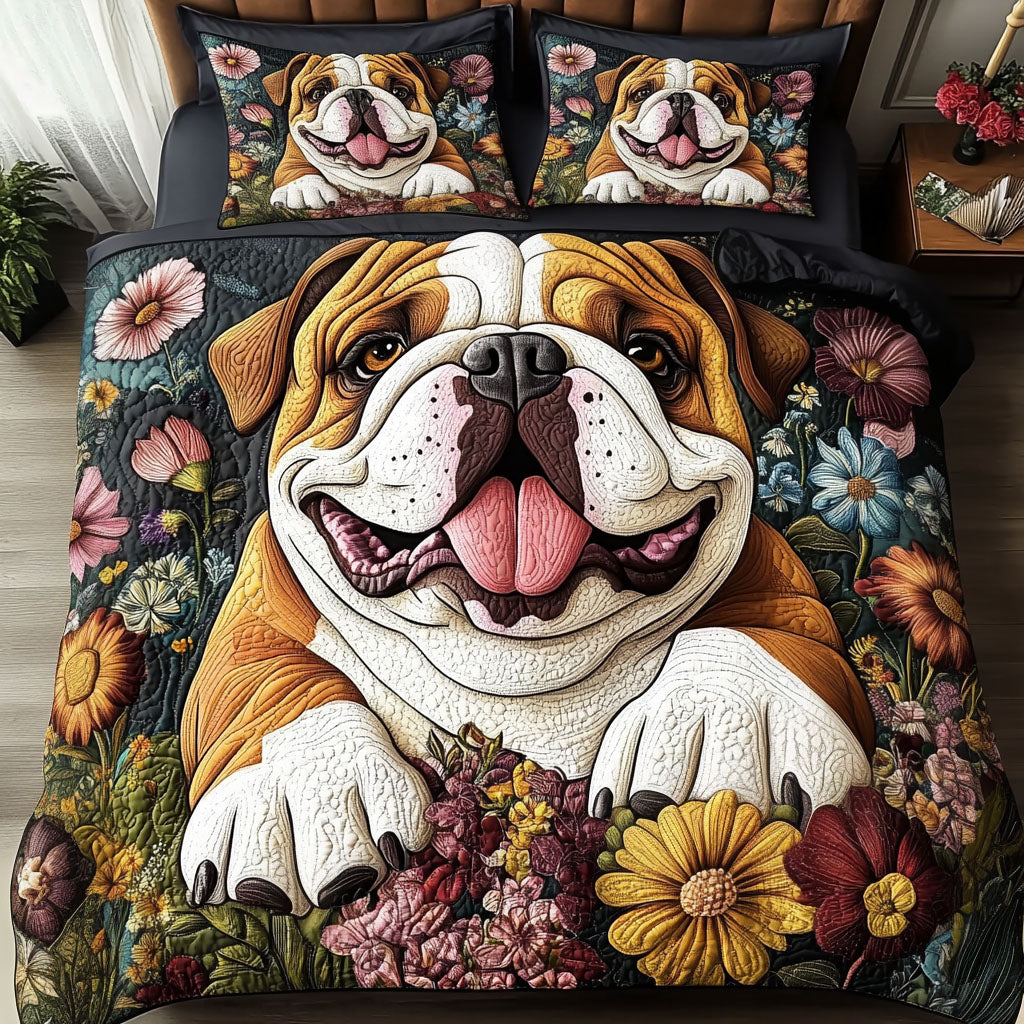 Bulldog Beauty 3-Piece Quilted Bedding Set - Single (59" x 70")