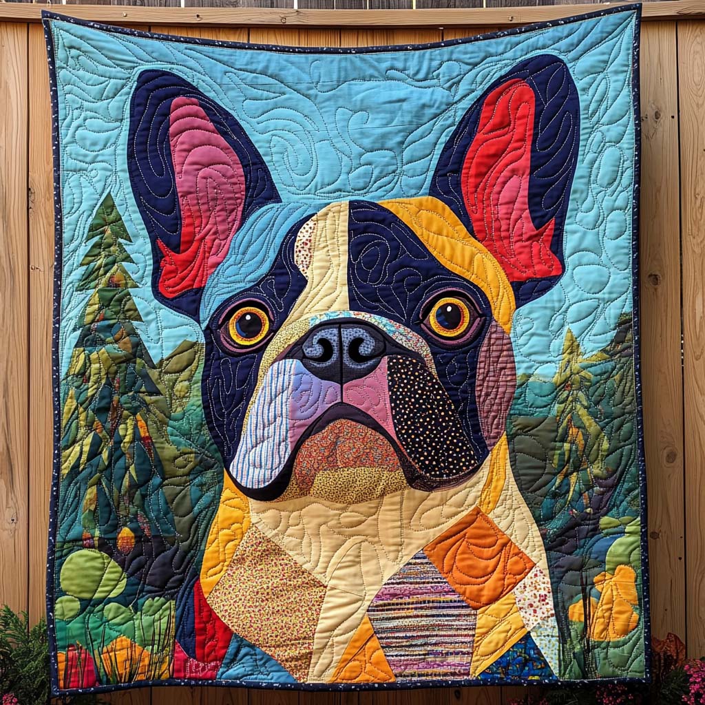 Bulldog Bliss Quilted Blanket - Throw (55" x 60")