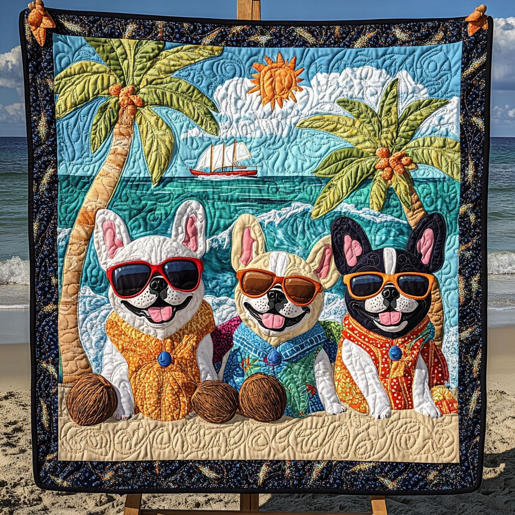Bulldog Bliss Quilted Blanket - Throw (55" x 60")