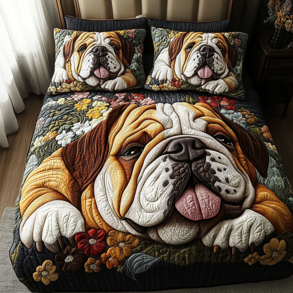 Bulldog Bond 3-Piece Quilted Bedding Set - Single (59" x 70")