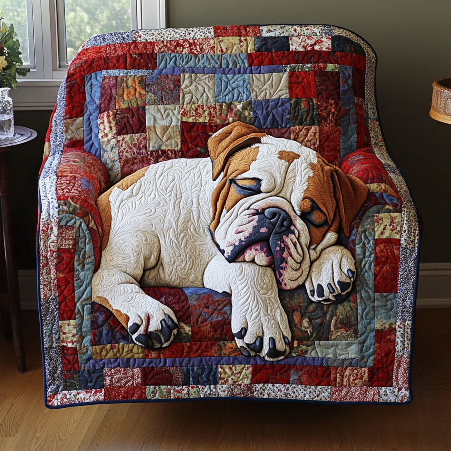 Bulldog Coziness Quilted Blanket - Baby (30" x 40")