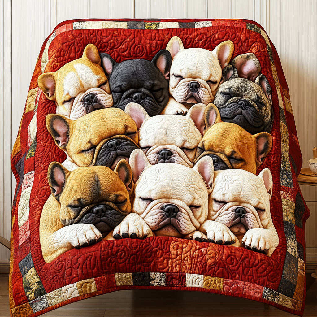 Bulldog Dream Bliss Quilted Blanket - Throw (55" x 60")
