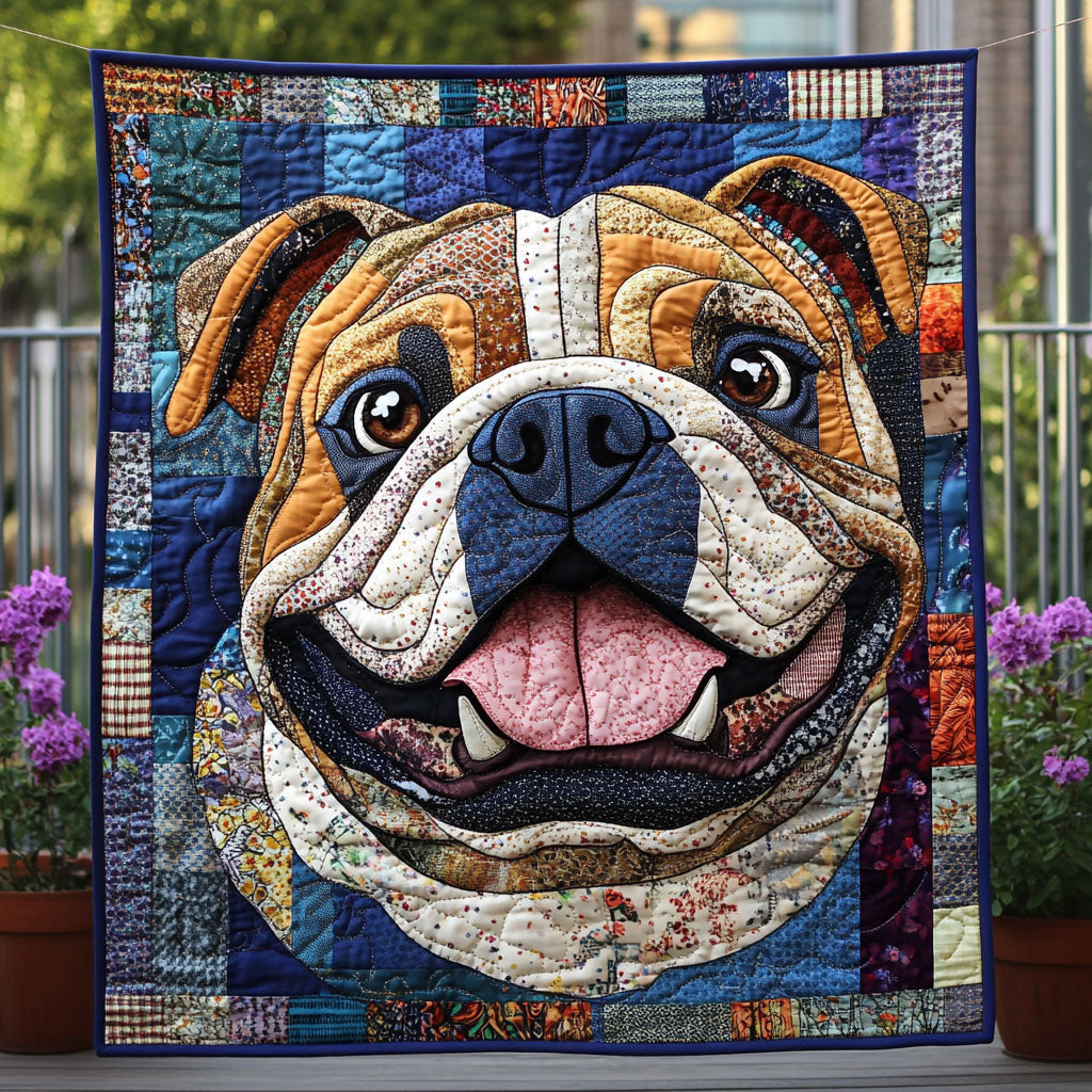 Bulldog Eyeshadow Quilted Blanket - Baby (30" x 40")