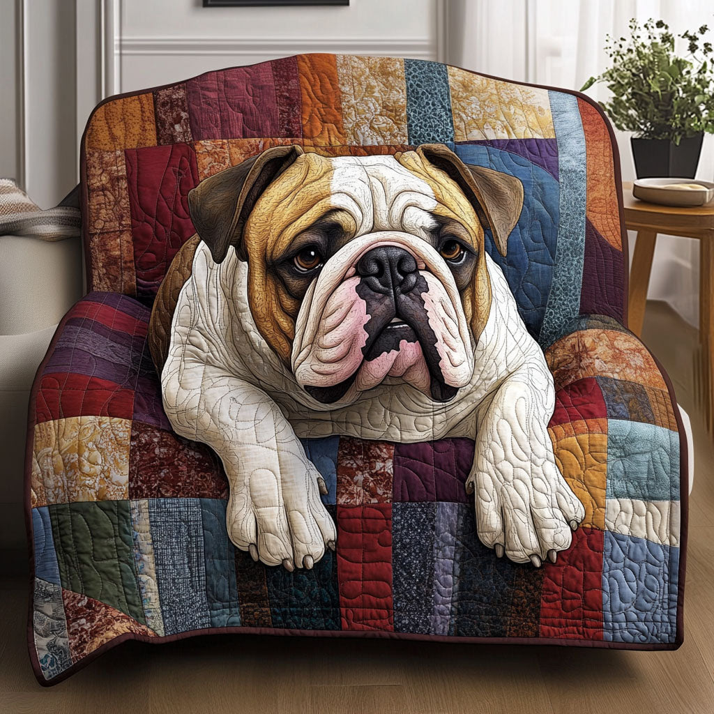 Bulldog Heartstrings Quilted Blanket - Baby (30" x 40")