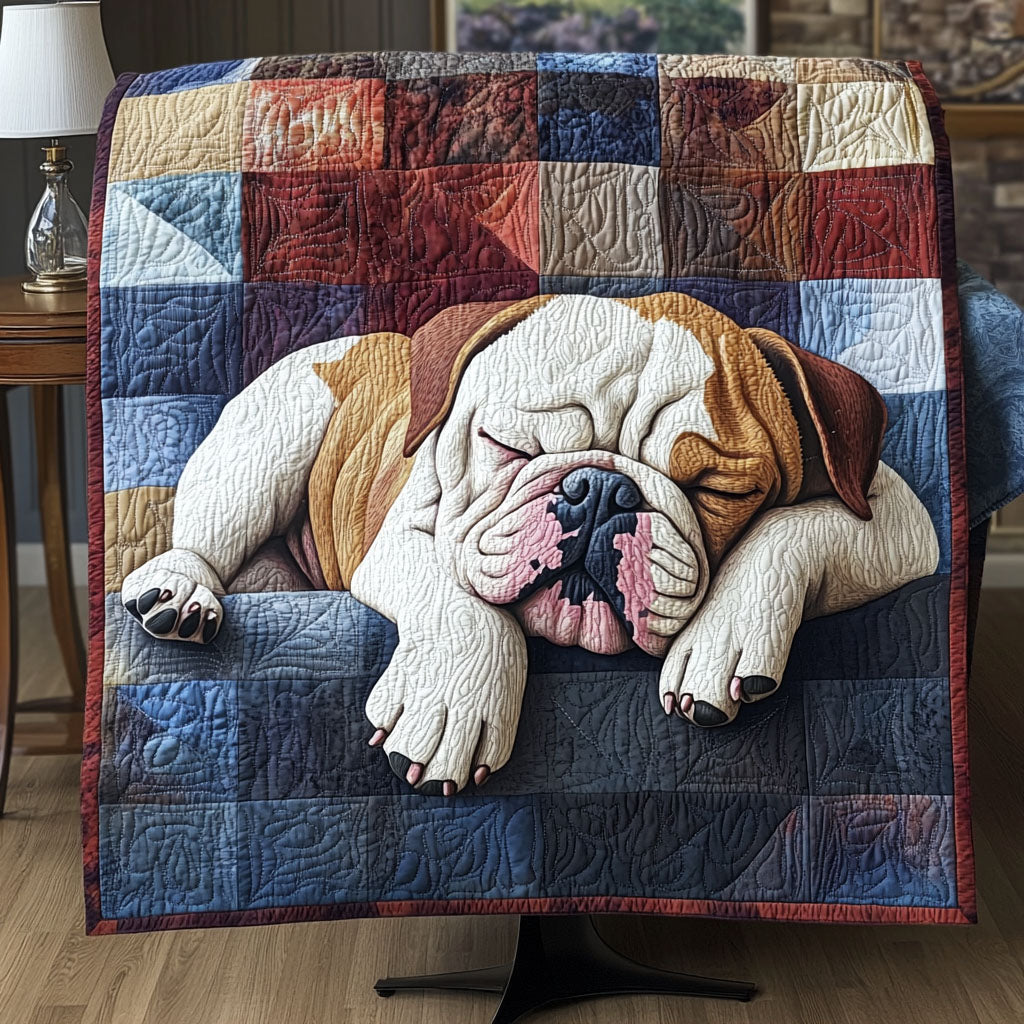 Bulldog Hugs and Kisses Quilted Blanket - Baby (30" x 40")