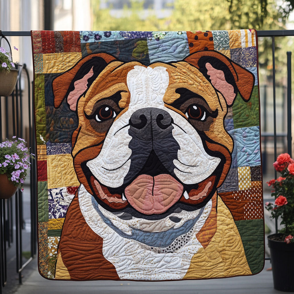 Bulldog Love Story Quilted Blanket - Baby (30" x 40")