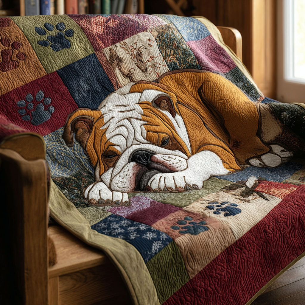 Bulldog Nap Time Quilted Blanket - Baby (30" x 40") - Pack 1