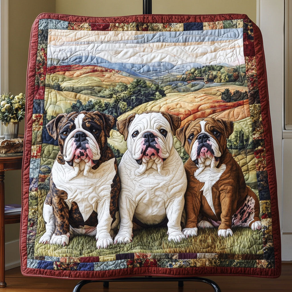 Bulldog Nature Quilted Blanket - Baby (30" x 40")