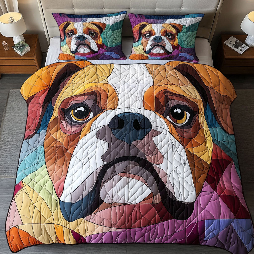 Bulldog Spirit 3-Piece Quilted Bedding Set - Single (59" x 70")