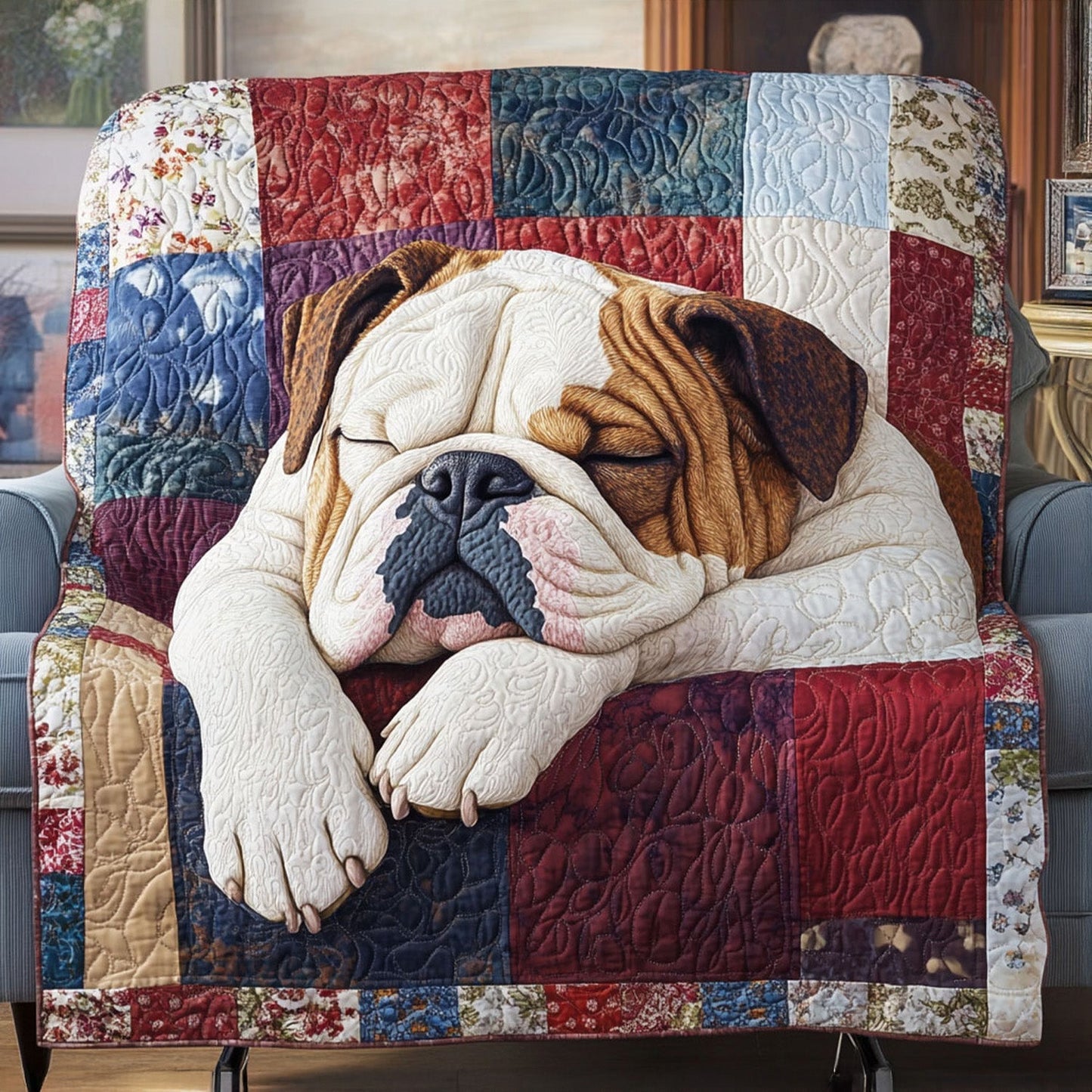Bulldog Tails Quilted Blanket - Baby (30" x 40")