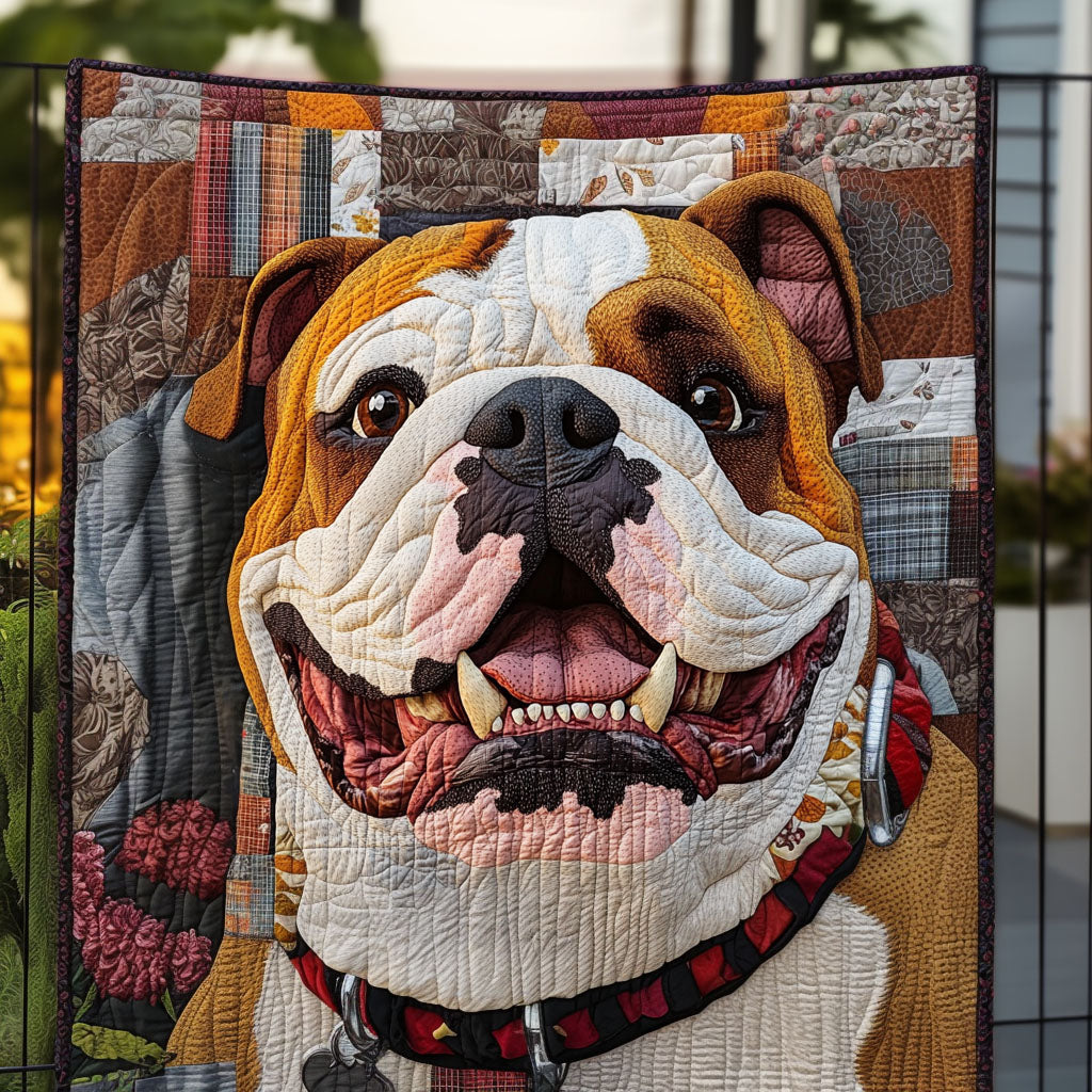 Bulldog Vibes Quilted Blanket - Baby (30" x 40")