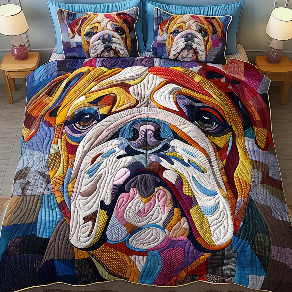 Bulldog Warmth Quilted Bedding Set - Single (59" x 70")
