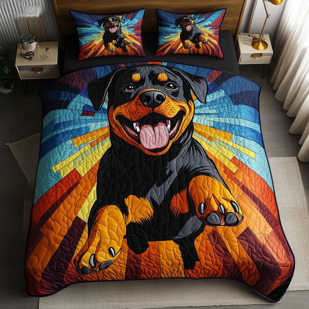 Bursting Loyalty 3-Piece Quilted Bedding Set - Single (59" x 70")