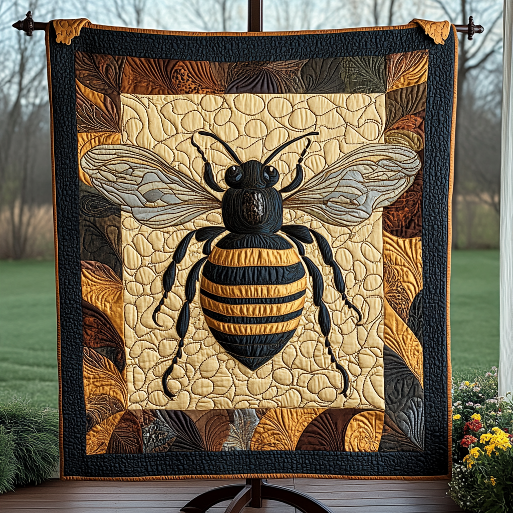 Busy Bee Delight Quilted Blanket - Throw (55" x 60")